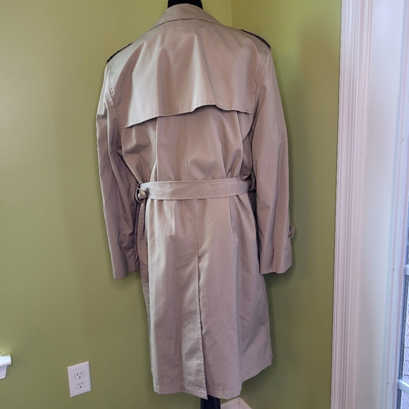Woodmere Mens Trench Coat Sz 40 R Removable Lining Tan Buttons Pockets VTG Korea - Picture 3 of 14
